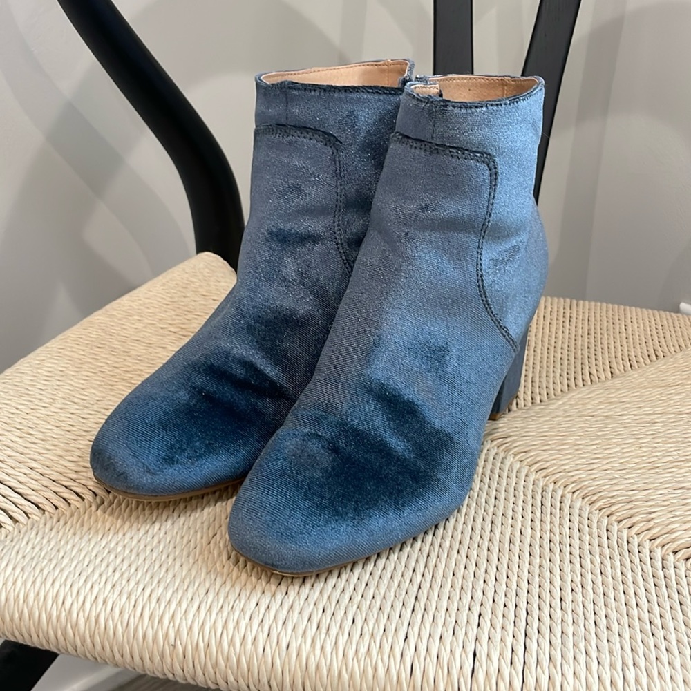 Blue Velvet Booties